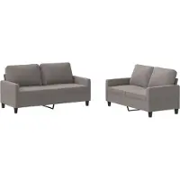 vidaXL 2-tlg. Sofagarnitur mit Kissen Taupe Stoff