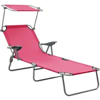 vidaXL Sonnenliege mit Sonnendach Stahl Rosa