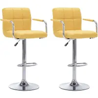 vidaXL Barhocker 2 Stk. Gelb Stoff