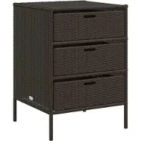 vidaXL Gartenschrank Braun 55x59x80 cm Poly Rattan