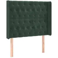Syfax Kopfteil mit Ohren Dunkelgrün 103x16x118/128 cm Samt