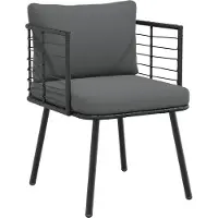 vidaXL Gartensessel mit Kissen Schwarz Poly Rattan
