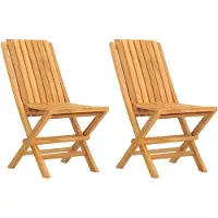 vidaXL Gartenstühle 2 Stk. Klappbar 47x47x89 cm Massivholz Teak