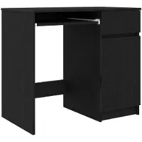 vidaXL Schreibtisch Schwarz Eichen-Optik 86x49x76 cm Holzwerkstoff