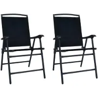 vidaXL Klappbare Gartenstühle 2 Stk. Textilene Schwarz