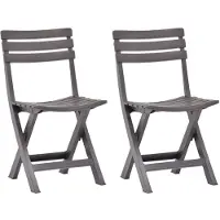 vidaXL Klappbare Gartenstühle 2 Stk. Kunststoff Mokka