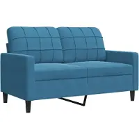 vidaXL 2-Sitzer-Sofa Blau 120 cm Samt