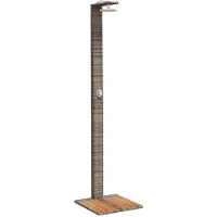 vidaXL Gartendusche Grau 50x55x224 cm Poly Rattan und Akazienholz