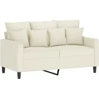 vidaXL 2-Sitzer-Sofa Creme 120 cm Samt