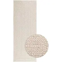 vidaXL Teppich ZIZUR Creme 80x200 cm Jute-Optik Indoor und Outdoor