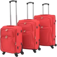 vidaXL 3-tlg. Weichgepäck Trolley-Set Rot