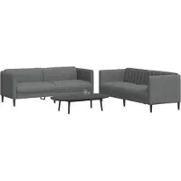 vidaXL 2-tlg. Sofagarnitur Dunkelgrau Stoff