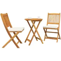 vidaXL Garten Bistro Set 3 Stk. Braun Massivholz Akazie
