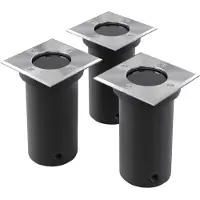 vidaXL Outdoor Bodenleuchten 3 Stk. Quadratisch