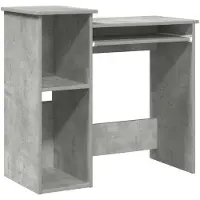 vidaXL Schreibtisch mit Regalen Betongrau 84x40x78 cm Holzwerkstoff