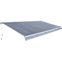 vidaXL Gelenkarmmarkise 600 cm Blau/Weiß