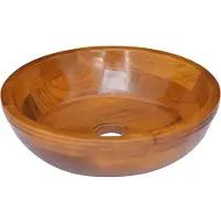vidaXL Waschbecken Massivholz Teak Φ40x10 cm