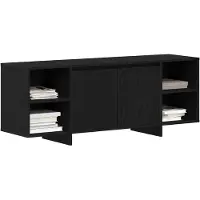 vidaXL TV-Schränk 130 x 35 x 50 cm Schwarz Eichen-Optik Holzwerkstoff