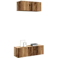 vidaXL 2-tlg. TV-Schrank-Set Wandmontage Altholz-Optik Holzwerkstoff