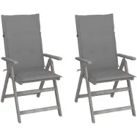 vidaXL Verstellbare Gartenstühle 2 Stk. mit Auflagen Massivholz Akazie
