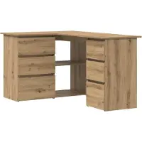 vidaXL Eckschreibtisch Artisan-Eiche 145x100x76 cm Holzwerkstoff