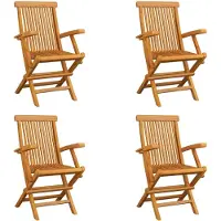 vidaXL Klappbare Gartenstühle 4 Stk. Massivholz Teak
