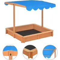 vidaXL Sandkasten Mit Verstellbarem Dach Verstellbares Dach Tannenholz Uv50