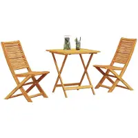 vidaXL Klapp Bistro Set 3 Stk. Braun Massivholz Akazie