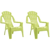vidaXL Kinder-Gartenstühle 2 Stk. Grün 37x34x44 cm PP Holzoptik