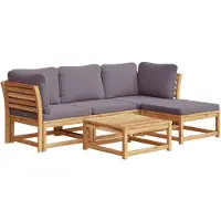 vidaXL 5-tlg. Garten-Lounge-Set mit Kissen Massivholz Akazie