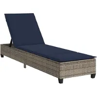 vidaXL Sonnenliege mit Auflagen Grau 55x200x25,5cm Poly Rattan