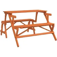 vidaXL Picknicktisch mit Bänken 2-in-1 Massivholz Tanne