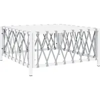 vidaXL Gartentisch Weiß 70x70x34 cm Gewebe