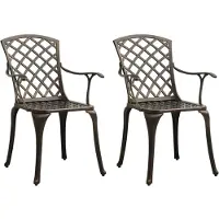 vidaXL Gartenstühle 2 Stk. Aluminiumguss Bronzen