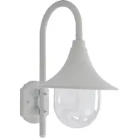 vidaXL Garten-Wandleuchte E27 42 cm Aluminium Weiß