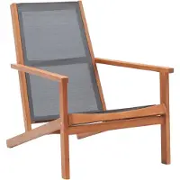 vidaXL Garten-Loungestuhl Grau Eukalyptus Massivholz und Textilene