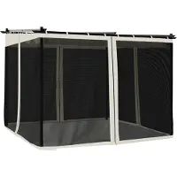 vidaXL Pavillon mit Netzwände Creme 3x3 m Stahl