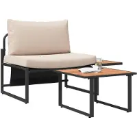 vidaXL Gartensofa-set 2 stk. Taupe Stahl