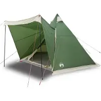 vidaXL Tipi-Familienzelt 6 Personen Grün Wasserdicht