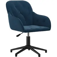 vidaXL Bürostuhl Drehbar Blau Samt
