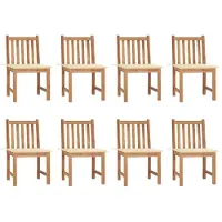 vidaXL Gartenstühle 8 Stk. mit Kissen Massivholz Teak