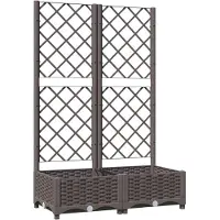 vidaXL Pflanzkübel mit Rankgitter Braun 80x40x121,5 cm PP