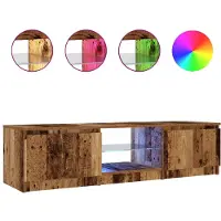 vidaXL TV-Schrank mit LED-Leuchten Altholz-Optik 140x40x36 cm
