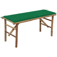 vidaXL Klappbare Gartenbank mit Auflage 118 cm Bambus