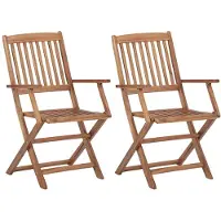 vidaXL Klappbare Gartenstühle 2 Stk. Massivholz Akazie