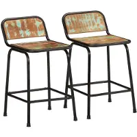 vidaXL Barhocker 2 Stk. 46x35,5x70 cm Altholz Massivholz