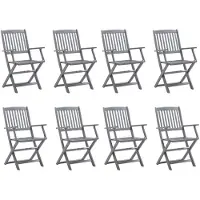 vidaXL Klappbare Gartenstühle 8 Stk. Massivholz Akazie