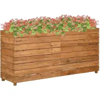 vidaXL Hochbeet 150x40x72 cm Teak Altholz und Stahl