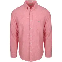 Gant Langarmhemd "Hemd REGULAR COTTON LINEN SHIRT 1er Pack", Herren, Gr. XXL, N-Gr, pink (rosa), Obermaterial: 55% Leinen LI. 45% Baumwolle CO., Hemden Langarmhemd