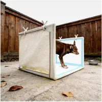 Markenlos Welpen-Toilettenbox | wasserdichte Hundetoilette mit hohen Wänden, Hundetoilette mit PIPI-Wanne und Halter für Welpen - für Wohnung, Balkon, Reise, Wohnzimmer in den Größen klein, mittel und groß